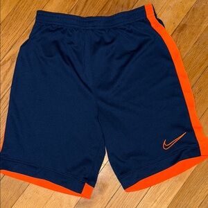 Nike Boy’s Blue and Orange Athletic Shorts with Side Stripe